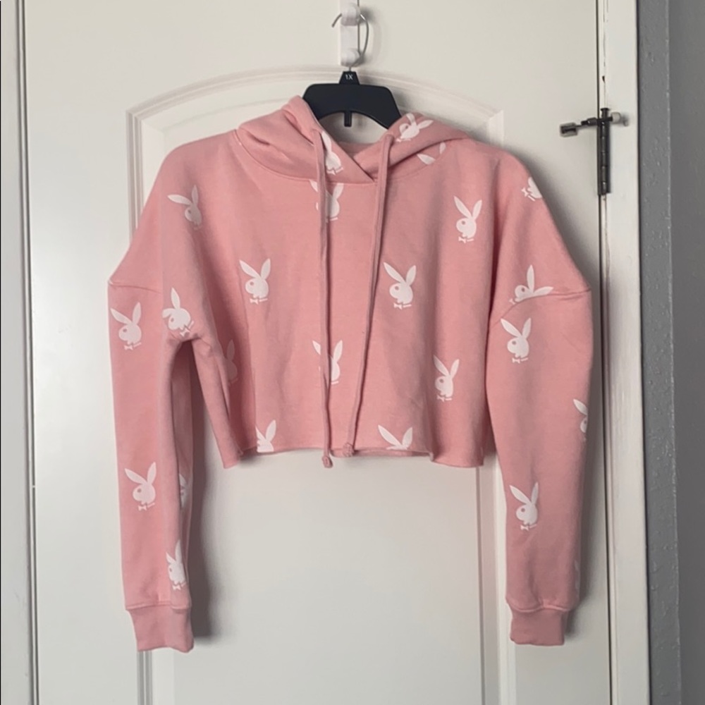 Cropped playboy hoodie